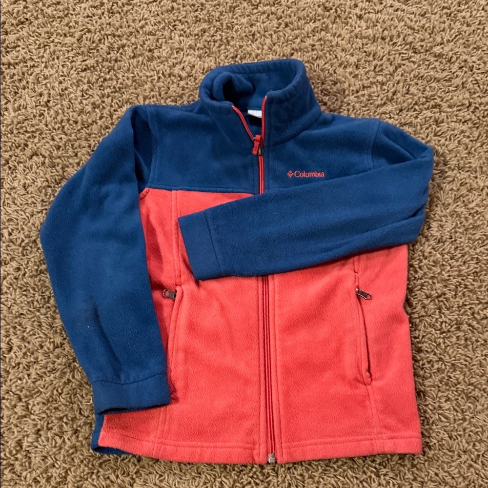 Columbia Navy and Coral Fleece Jacket